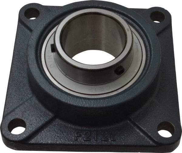 Value Collection - 2-7/16" ID, 6-7/8" OAW x 6-7/8" OAL x 6-7/8" OAH 4-Bolt High Temperature Flange Bearing - 7,970 Lb Static Cap, 11,550 Lb Dyn Cap, 5-5/8" Btw Mnt Hole Ctrs, 1-9/64" Base-to-Ctr Ht, Cast Iron - Caliber Tooling