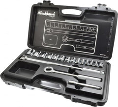 Blackhawk by Proto - 17 Piece 1/2" Drive Socket Set - 6, 12 Points, 3/8" to 1-1/4" Range, Inch Measurement Standard - Caliber Tooling