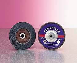 Merit Abrasives - 120 Grit, 7" Disc Diam, 5/8-11 Center Hole, Type 29 Zirconia Alumina Flap Disc - 8,600 Max RPM, Fiberglass Backing, Arbor Attaching System, Coated - Caliber Tooling