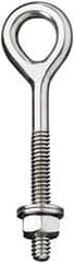 Ronstan - 5/16-18, Electropolished Finish, Stainless Steel Forged Eye Bolt - 2" Thread Length, 12.7mm ID x 35mm OD, 5" Shank Length - Caliber Tooling