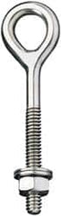 Ronstan - 3/8-16, Electropolished Finish, Stainless Steel Forged Eye Bolt - 2" Thread Length, 16.67mm ID x 40mm OD, 5" Shank Length - Caliber Tooling