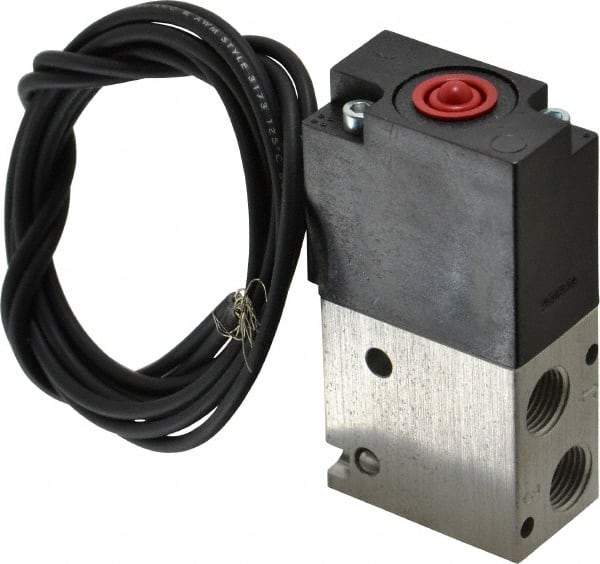 ARO/Ingersoll-Rand - 1/8", 3-Way Body Ported Stacking Solenoid Valve - 120 VAC, 0.2 CV Rate, 2.4" High - Caliber Tooling