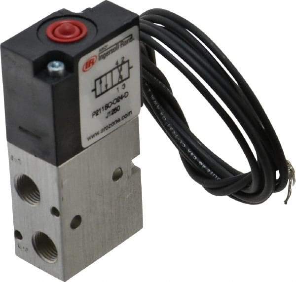 ARO/Ingersoll-Rand - 1/8", 4-Way Body Ported Stacking Solenoid Valve with Speed Control - 24 VDC, 0.2 CV Rate, 2.8" High - Caliber Tooling