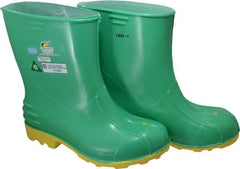 Dunlop Protective Footwear - Men's Size 9-10 Medium Width Steel Knee Boot - Green, PVC Upper, 11" High, Chemical Resistant, Non-Slip - Caliber Tooling