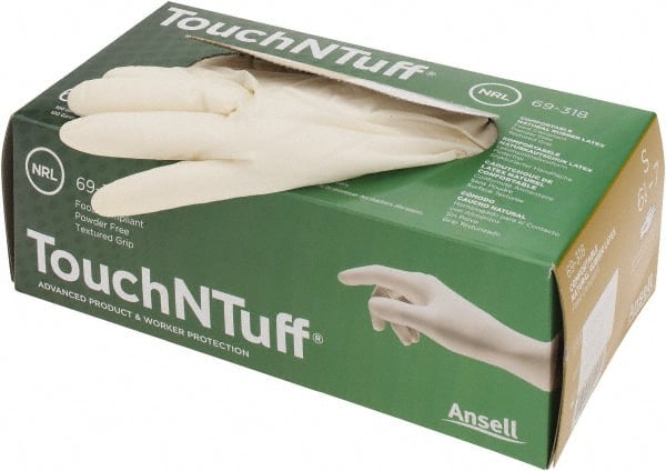 Ansell - Size S, 5 mil, Industrial Grade, Powder Free Latex Disposable Gloves - Exact Industrial Supply