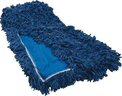 Rubbermaid - 60" Long x 5" Wide Synthetic Dust Mop Head - Slip-On/Slip-Through Backing, Blue, Twisted Loop Head - Caliber Tooling