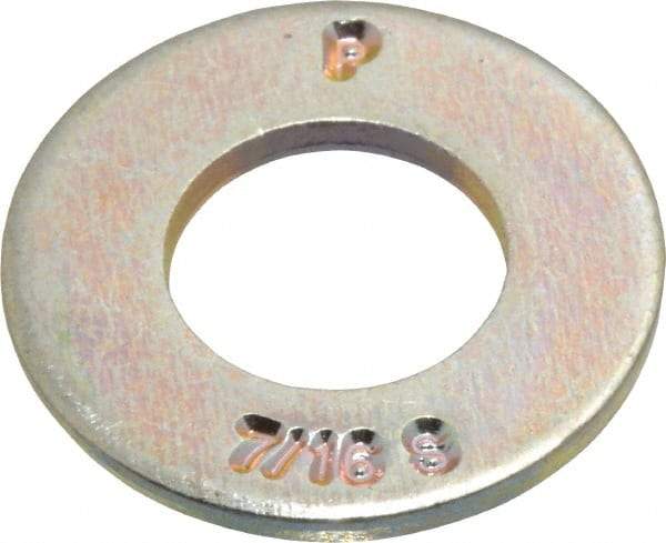 Value Collection - 7/16" Screw, Grade 8 Steel SAE Flat Washer - 15/32" ID x 59/64" OD, 1/16" Thick, Zinc Yellow Dichromate Finish - Caliber Tooling