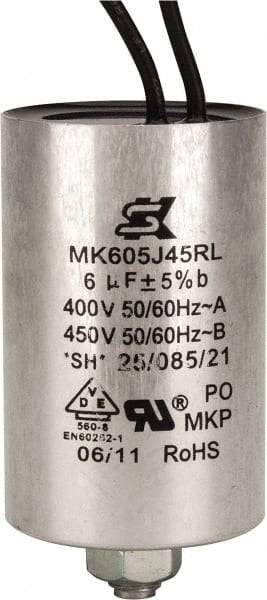 EBM Papst - 6 Microfarad Rating, Plastic, Blower Capacitor - -25 to 85°C, Square Configuration - Caliber Tooling