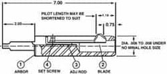 Cogsdill Tool - 1-5/8" Hole, No. 110 Blade, Type C Power Deburring Tool - One Piece, 7" OAL, 1.19" Pilot - Caliber Tooling