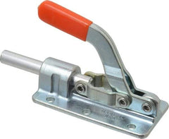 Lapeer - 800 Lb Load Capacity, Flanged Base, Carbon Steel, Standard Straight Line Action Clamp - 6 Mounting Holes, 0.28" Mounting Hole Diam, 1/2" Plunger Diam, Straight Handle - Caliber Tooling