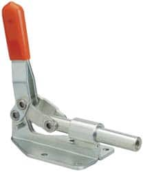 Lapeer - 300 Lb Load Capacity, Flanged Base, Carbon Steel, Standard Straight Line Action Clamp - 4 Mounting Holes, 0.222" Mounting Hole Diam, 1/2" Plunger Diam, Straight Handle - Caliber Tooling