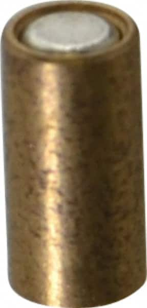 Mag-Mate - 1/8" Diam x 1/4" High, 0.1 Lb Average Pull Force, 0.2 Lb Max Pull Force, Neodymium Rare Earth Shielded Magnet - Brass Shield, 0.018" Shielding Wall Thickness - Caliber Tooling