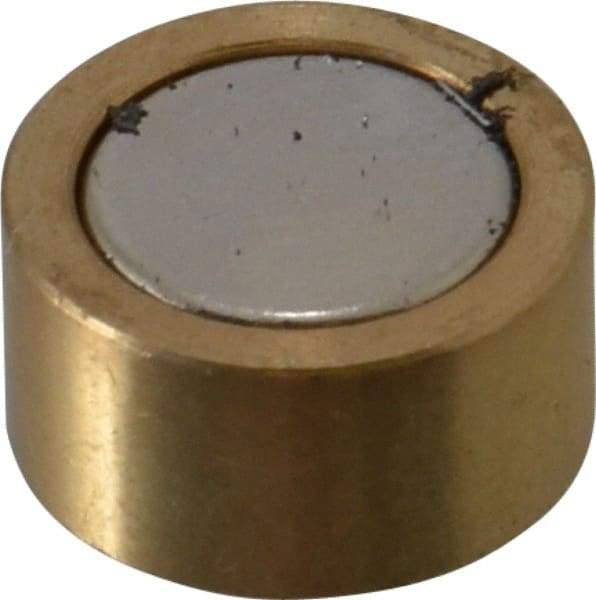 Mag-Mate - 1/2" Diam x 1/4" High, 2.13 Lb Average Pull Force, 4-1/4 Lb Max Pull Force, Neodymium Rare Earth Shielded Magnet - 0.062" Shielding Wall Thickness - Caliber Tooling