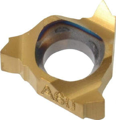 Carmex - 06IR Internal Right Hand 48-20 Partial Profile 60° Laydown Threading Insert - Grade BXC, TiN Coated Carbide - Caliber Tooling