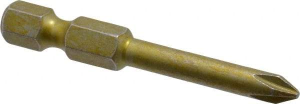 Wera - #1 Phillips Screwdriver Bit - 1/4" Hex Drive, 2" OAL - Caliber Tooling