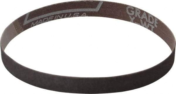 Norton - 1/2" Wide x 12" OAL, 80 Grit, Aluminum Oxide Abrasive Belt - Aluminum Oxide, Medium, Coated, X Weighted Cloth Backing, Series R283 - Caliber Tooling