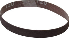 Norton - 1/2" Wide x 12" OAL, 120 Grit, Aluminum Oxide Abrasive Belt - Aluminum Oxide, Fine, Coated, X Weighted Cloth Backing, Series R283 - Caliber Tooling