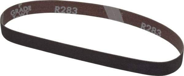 Norton - 3/4" Wide x 20-1/2" OAL, 80 Grit, Aluminum Oxide Abrasive Belt - Aluminum Oxide, Medium, Coated, Cloth Backing, Series R283 - Caliber Tooling