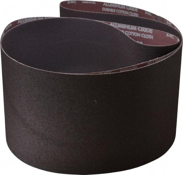 Norton - 8" Wide x 107" OAL, 60 Grit, Aluminum Oxide Abrasive Belt - Aluminum Oxide, Medium, Coated, X Weighted Cloth Backing, Series R228 - Caliber Tooling