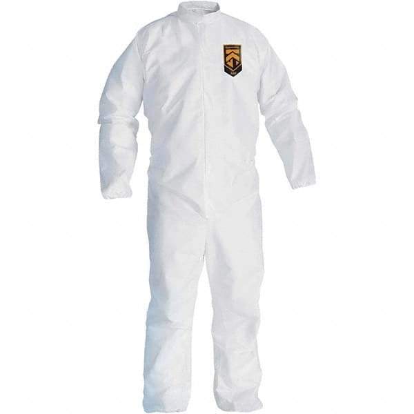 KleenGuard - Size 3XL SMS General Purpose Coveralls - White, Zipper Closure, Open Cuffs, Open Ankles, Serged Seams - Caliber Tooling