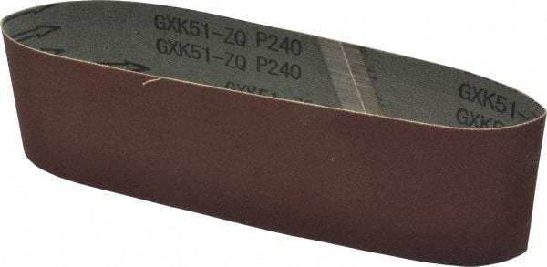 Tru-Maxx - 3" Wide x 21" OAL, 240 Grit, Aluminum Oxide Abrasive Belt - Aluminum Oxide, Very Fine, Coated - Caliber Tooling