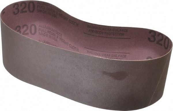 Tru-Maxx - 3" Wide x 24" OAL, 320 Grit, Aluminum Oxide Abrasive Belt - Aluminum Oxide, Extra Fine, Coated - Caliber Tooling