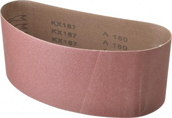 Tru-Maxx - 4" Wide x 24" OAL, 180 Grit, Aluminum Oxide Abrasive Belt - Aluminum Oxide, Very Fine, Coated - Caliber Tooling