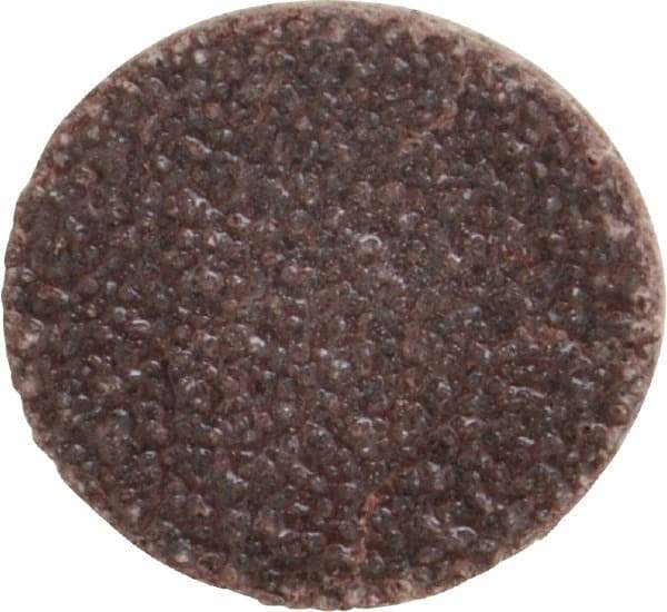 Made in USA - 3/4" Diam, 60 Grit Aluminum Oxide Adhesive PSA Disc - Medium Grade, Black & White, Cloth Backing, Flexible - Caliber Tooling