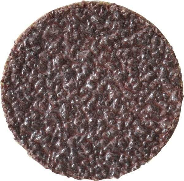 Made in USA - 1" Diam, 40 Grit Aluminum Oxide Adhesive PSA Disc - Coarse Grade, Black & White, Cloth Backing, Flexible - Caliber Tooling