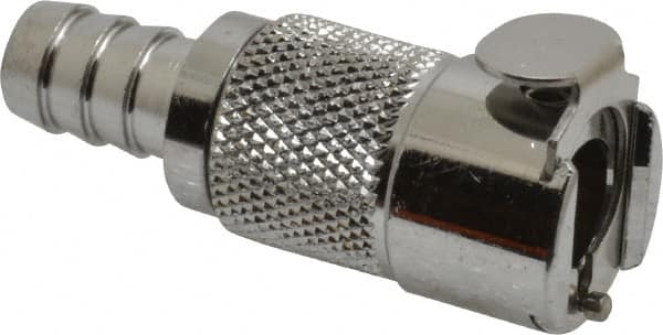 CPC Colder Products - 3/8" Inside Tube Diam, Brass, Quick Disconnect, Hose Barb Inline Coupling Body - 250 Max psi, -40 to 175°F, 1.87" OAL x 0.75" Overall Height, Chrome Plated - Caliber Tooling