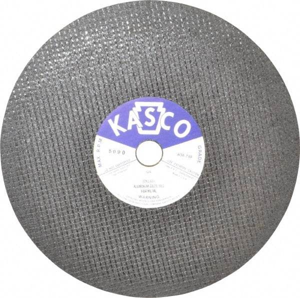 Made in USA - 12" 36 Grit Aluminum Oxide Cutoff Wheel - 1/8" Thick, 1" Arbor, 5,095 Max RPM, Use with Stationary Tools - Caliber Tooling