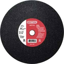 Made in USA - 20" 36 Grit Aluminum Oxide Cutoff Wheel - 5/32" Thick, 1" Arbor, 2,710 Max RPM, Use with Stationary Tools - Caliber Tooling