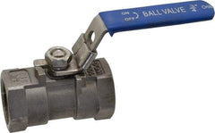 Value Collection - 3/4" Pipe, Standard Port, Stainless Steel Standard Ball Valve - 1 Piece, Inline - One Way Flow, FNPT x FNPT Ends, Lever Handle, 400 WOG - Caliber Tooling