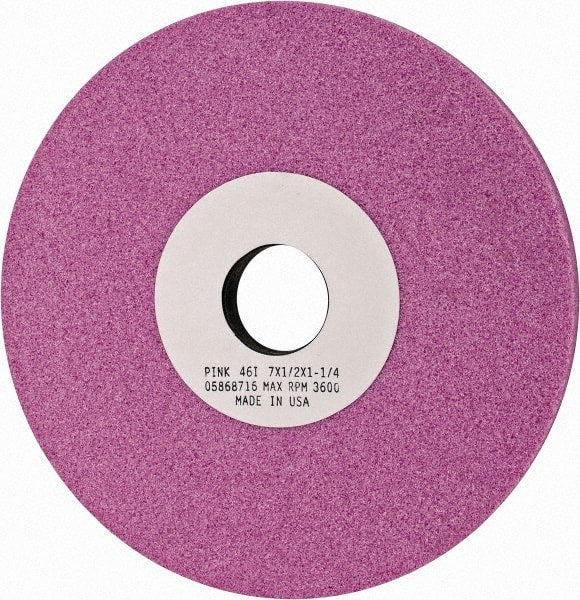 Grier Abrasives - 7" Diam x 1-1/4" Hole x 1/2" Thick, I Hardness, 46 Grit Surface Grinding Wheel - Caliber Tooling