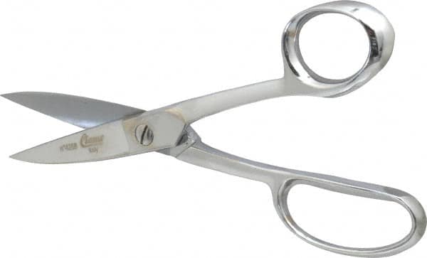 Clauss - 2-3/4" LOC, 8-1/4" OAL Chrome Plated High Leverage Shears - Ambidextrous, Straight Handle, For General Purpose Use - Caliber Tooling