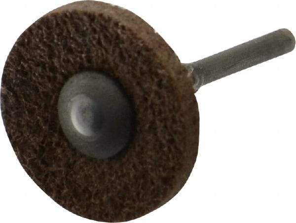 Superior Abrasives - 1" Diam, 1/8" Face Width, 1/8" Center Hole, Medium Grade, Aluminum Oxide Deburring Wheel - Unitized, Medium Density 6 Grade - Caliber Tooling