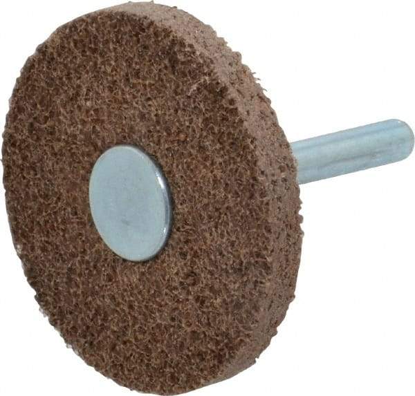 Superior Abrasives - 2" Diam, 1/4" Face Width, 1/4" Center Hole, Medium Grade, Aluminum Oxide Deburring Wheel - Unitized, Medium Density 6 Grade - Caliber Tooling