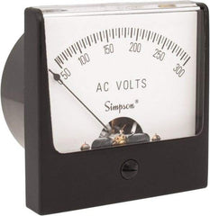 Simpson Electric - Analog, AC Voltmeter, Panel Meter - 60 Hz, 50000 Ohms at 60 Hz, 300 VAC - Caliber Tooling