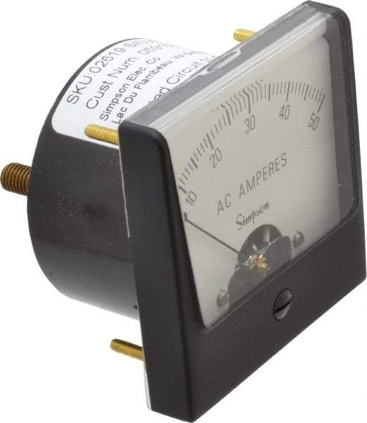 Simpson Electric - Analog, AC Ammeter, Panel Meter - 60 Hz, 0.001 Ohms at 60 Hz - Caliber Tooling