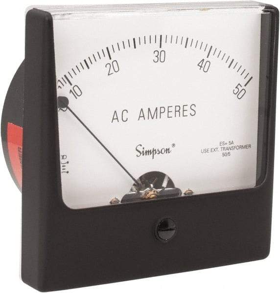 Simpson Electric - Analog, AC Ammeter, Panel Meter - 60 Hz, 0.008 Ohms at 60 Hz - Caliber Tooling