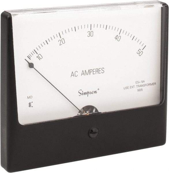 Simpson Electric - Analog, AC Ammeter, Panel Meter - 60 Hz, 0.008 Ohms at 60 Hz - Caliber Tooling