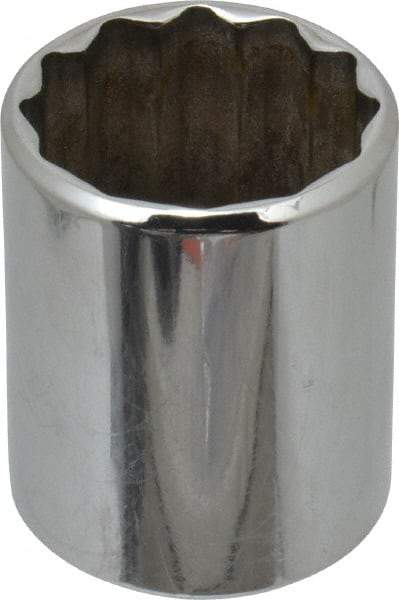 Blackhawk by Proto - 1/2" Drive, Standard Hand Socket - 12 Points, 1-5/8" OAL, Chrome Finish - Caliber Tooling