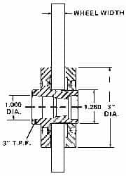 Sopko - 3" Diam Grinding Wheel Adapter - 3/4" Wheel Width, 1-1/4 - 16 Thread Size, Right Handed, 3" Taper per ', 1-1/4" Arbor Hole - Caliber Tooling