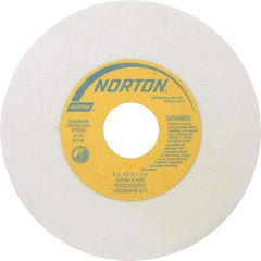 Norton - 6" Diam x 1-1/4" Hole x 1/4" Thick, K Hardness, 80 Grit Surface Grinding Wheel - Aluminum Oxide, Type 1, Medium Grade, 4,140 Max RPM, Vitrified Bond, No Recess - Caliber Tooling