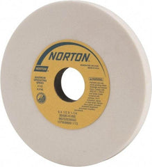 Norton - 6" Diam x 1-1/4" Hole x 1/2" Thick, K Hardness, 80 Grit Surface Grinding Wheel - Aluminum Oxide, Type 1, Medium Grade, 4,140 Max RPM, Vitrified Bond, No Recess - Caliber Tooling