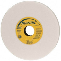 Norton - 7" Diam x 1-1/4" Hole x 3/4" Thick, K Hardness, 60 Grit Surface Grinding Wheel - Aluminum Oxide, Type 1, Medium Grade, 3,600 Max RPM, Vitrified Bond, No Recess - Caliber Tooling