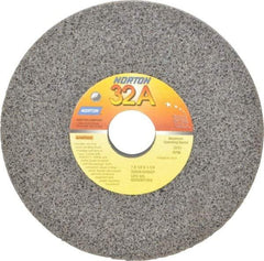 Norton - 7" Diam x 1-1/4" Hole x 1/2" Thick, H Hardness, 46 Grit Surface Grinding Wheel - Aluminum Oxide, Type 1, Coarse Grade, 3,600 Max RPM, Vitrified Bond, No Recess - Caliber Tooling