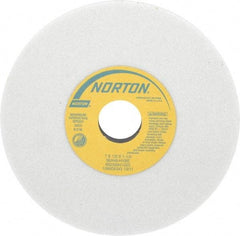 Norton - 7" Diam x 1-1/4" Hole x 1/2" Thick, H Hardness, 46 Grit Surface Grinding Wheel - Aluminum Oxide, Type 1, Coarse Grade, 3,600 Max RPM, Vitrified Bond, No Recess - Caliber Tooling