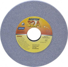 Norton - 6" Diam x 1-1/4" Hole x 1/2" Thick, K Hardness, 60 Grit Surface Grinding Wheel - Aluminum Oxide, Type 1, Medium Grade, 4,140 Max RPM, Vitrified Bond, No Recess - Caliber Tooling