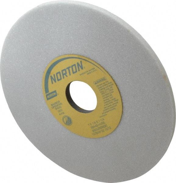 Norton - 7" Diam x 1-1/4" Hole x 1/4" Thick, H Hardness, 46 Grit Surface Grinding Wheel - Aluminum Oxide, Type 1, Coarse Grade, 3,600 Max RPM, Vitrified Bond, No Recess - Caliber Tooling